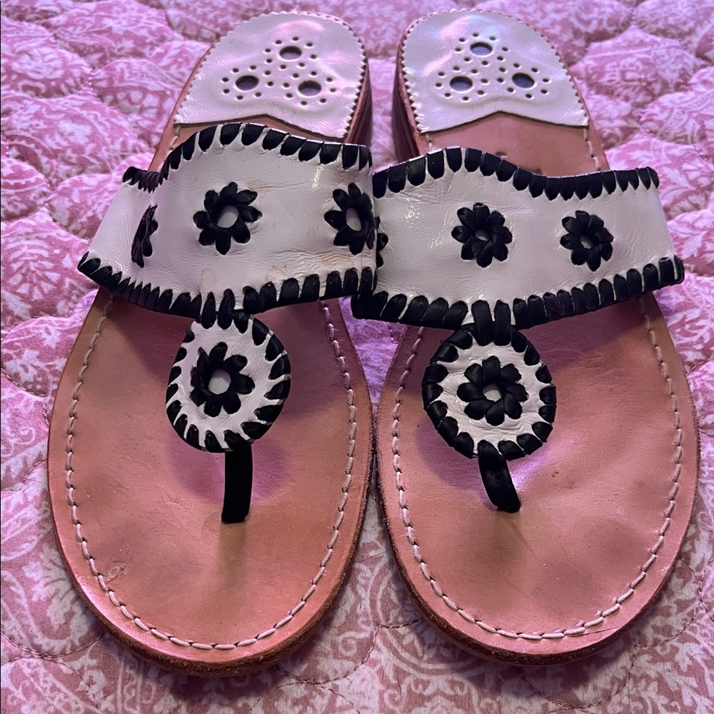 Jack Rogers Black and White Sandals